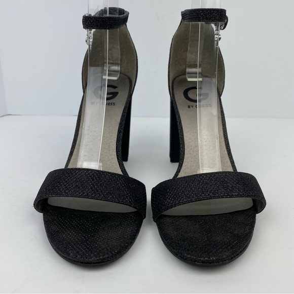 G By Guess size 8 Women’s Shantel Black Ankle Strap Heels Sandals - Picture 2 of 9